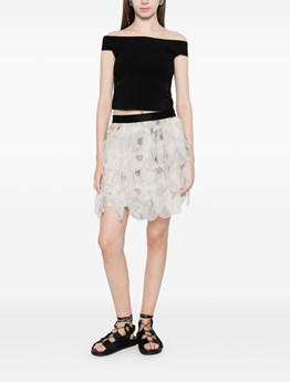 MAX MARA - Skirt with printed organza petals