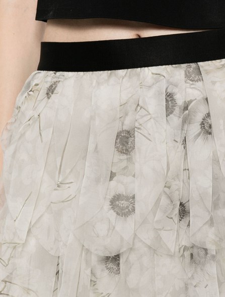 MAX MARA - Skirt with printed organza petals