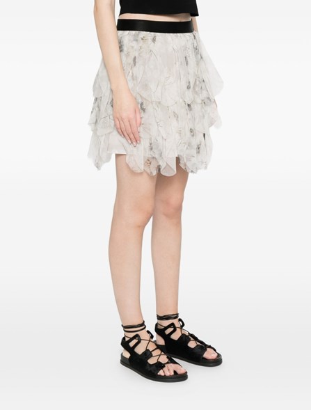 MAX MARA - Skirt with printed organza petals