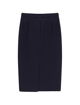 MAX MARA - Sheath skirt in stretch wool canvas 