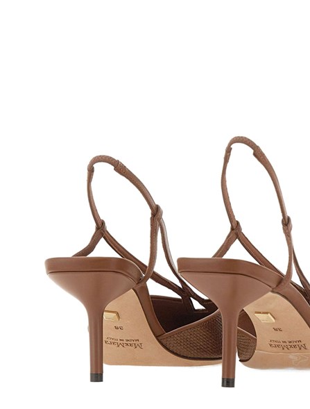 MAX MARA - Raffia-effect canvas slingbacks 