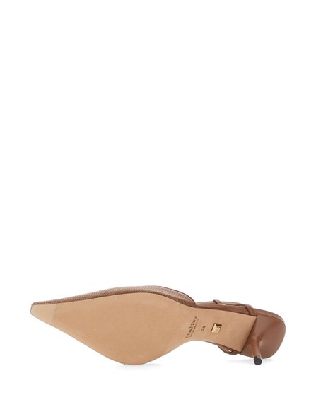 MAX MARA - Raffia-effect canvas slingbacks 