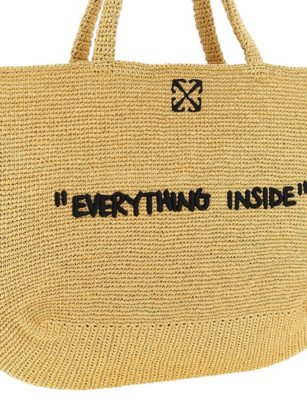OFF-WHITE - Braided raffia beach bag 