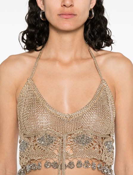 RABANNE - Top in maglia Crochet 