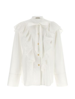 ALBERTA FERRETTI - - ALBERTA FERRETTI CAMICIE
- Bianco
- Camicia con rouches
- In popeline di cotone
- Rouches e colletto da allacciare
- Abbottonatura dorata sul fronte