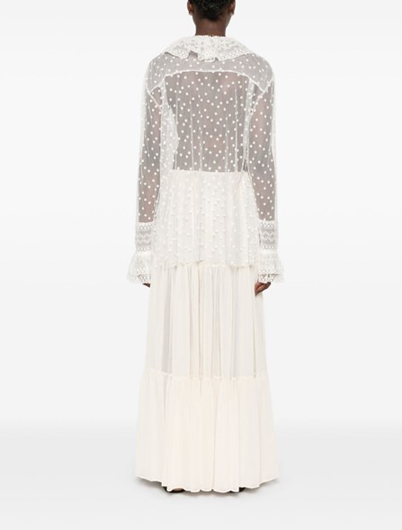 ALBERTA FERRETTI - Polka Dot Tulle Shirt