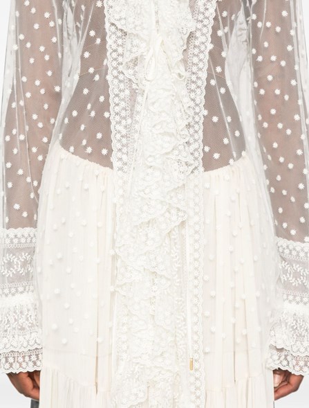 ALBERTA FERRETTI - Polka Dot Tulle Shirt