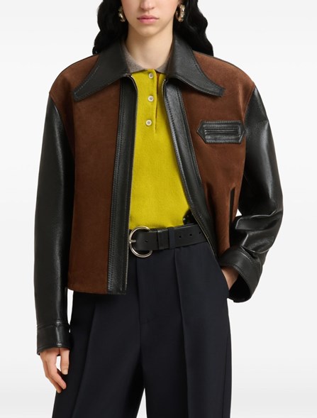 MARNI - Giacca in pelle e suede 