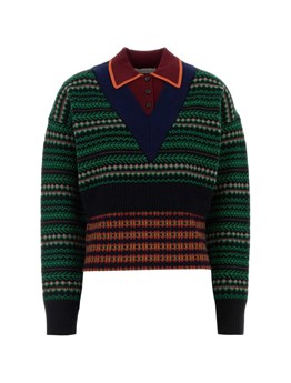 DRIES VAN NOTEN - Maglione in lana con intarsi