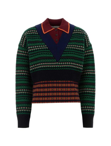 DRIES VAN NOTEN - Maglione in lana con intarsi
