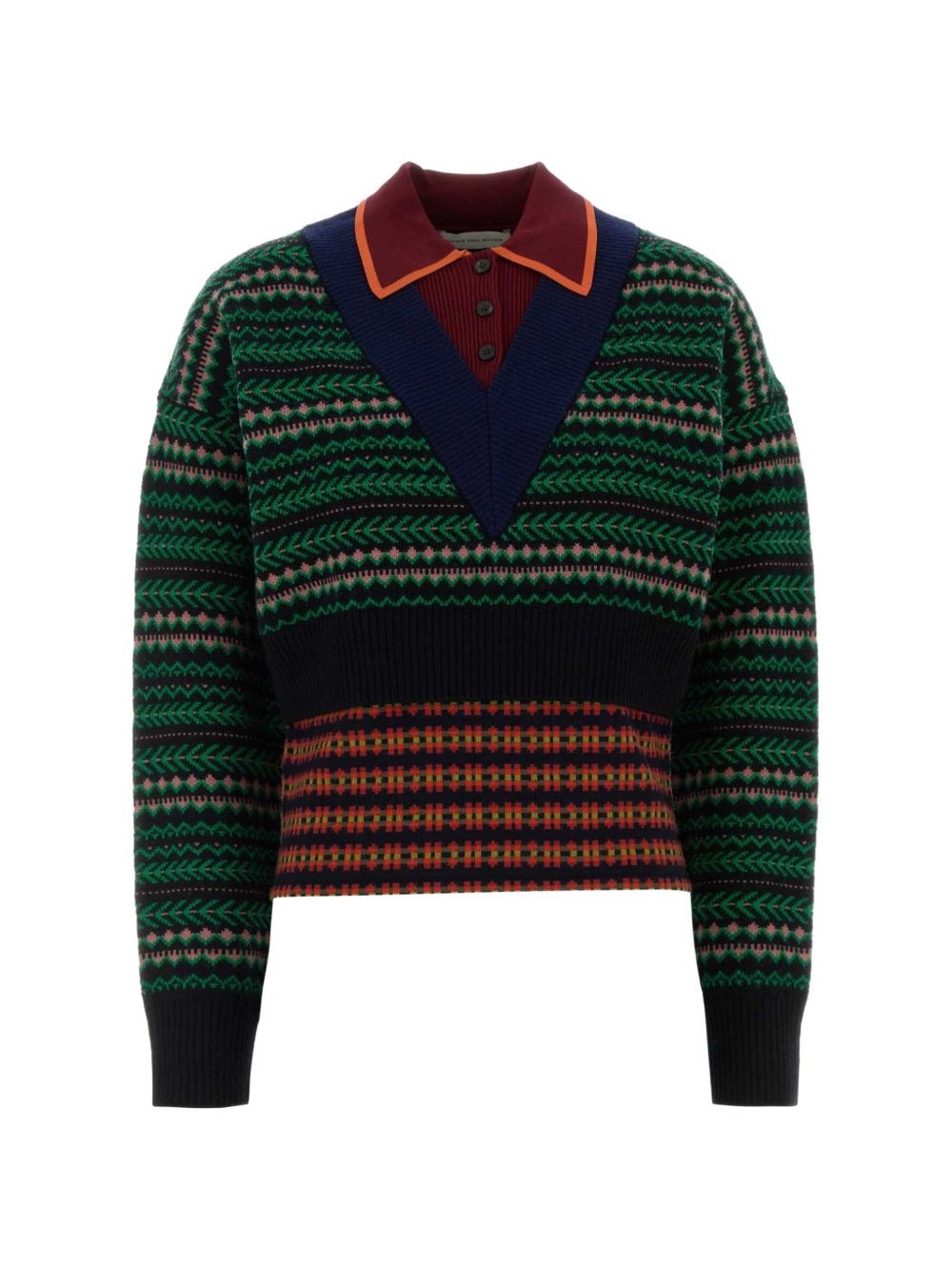 DRIES VAN NOTEN DRIES VAN NOTEN インターシャのウールセーター