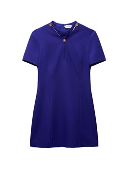 VERSACE - Mini dress in grain de poudre wool