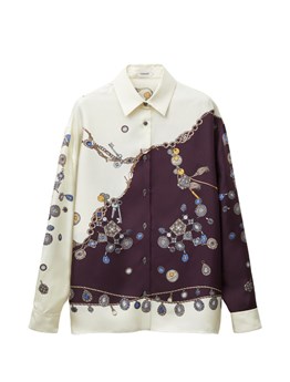 VERSACE - Printed silk twill shirt