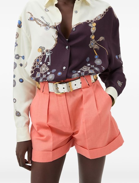 VERSACE - Printed silk twill shirt