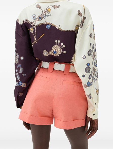 VERSACE - Printed silk twill shirt