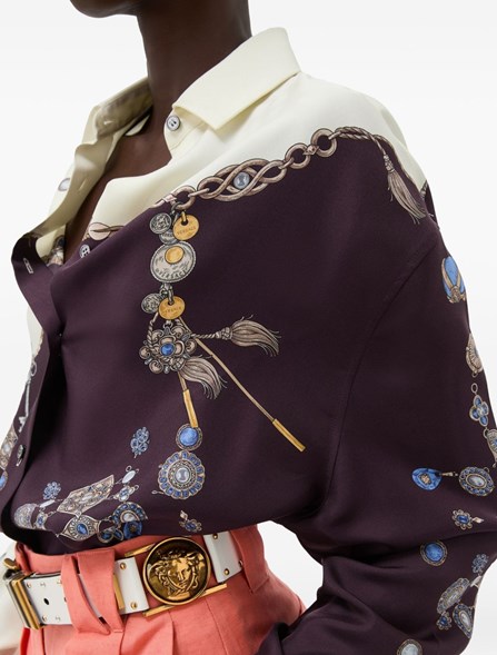 VERSACE - Printed silk twill shirt