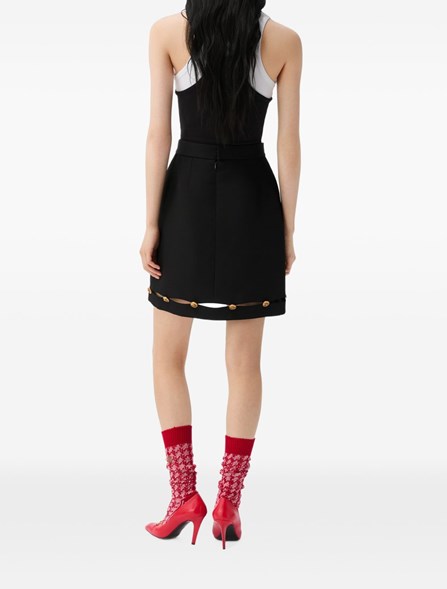 VERSACE - Grain de poudre wool mini skirt