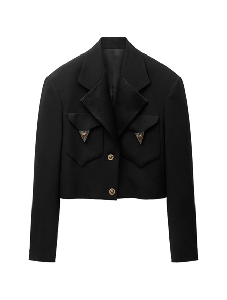 VERSACE - Wool cropped blazer