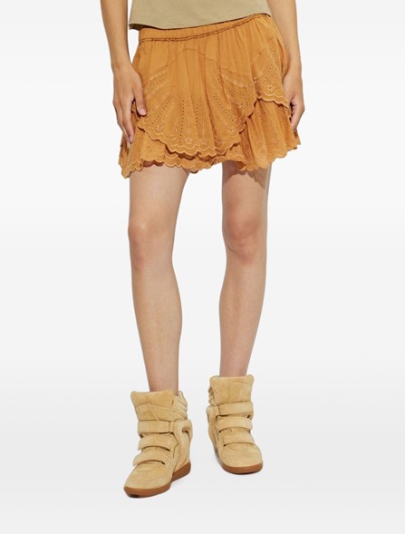 MARANT ÉTOILE - コットンボイルとサンガッロレースのショーツ