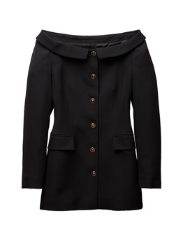 VERSACE - Wool grain de poudre mini dress