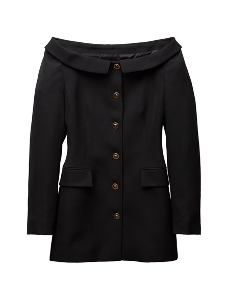 VERSACE - Wool grain de poudre mini dress