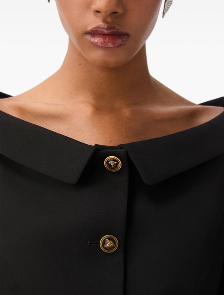 VERSACE - Wool grain de poudre mini dress