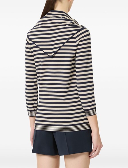 MAX MARA - MAX MARA ビスコース糸のスカーフ付きニットトップ