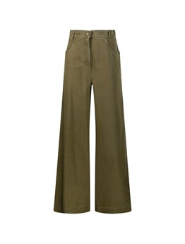 MAX MARA - Pantalone in bull di cotone spalmato