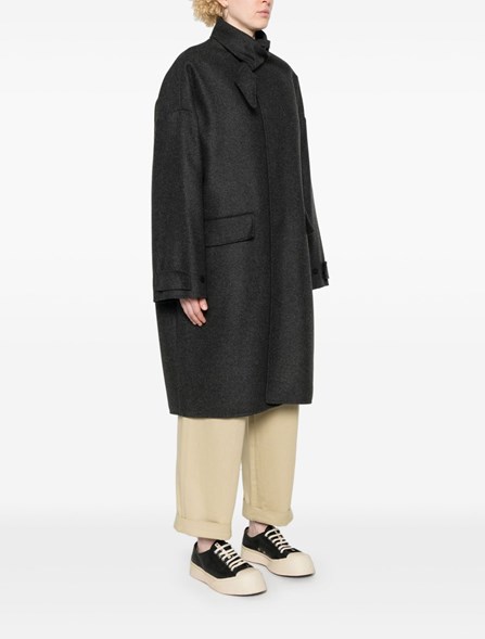 PLAN C - MELANGE WOOL DOUBLE COAT