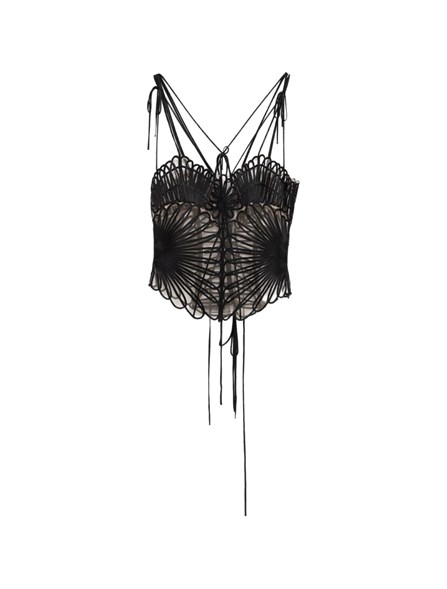 THE ATTICO - Embroidered tulle top