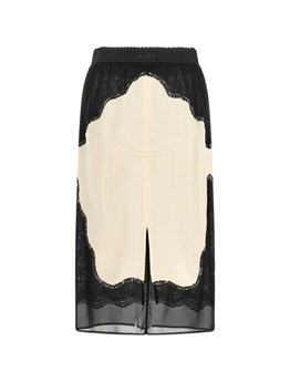 THE ATTICO - Gonna in satin e pizzo