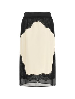 THE ATTICO - Gonna in satin e pizzo