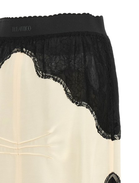 THE ATTICO - Gonna in satin e pizzo