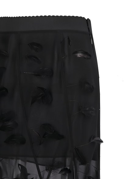 THE ATTICO - Skirt with Ostrich Feathers