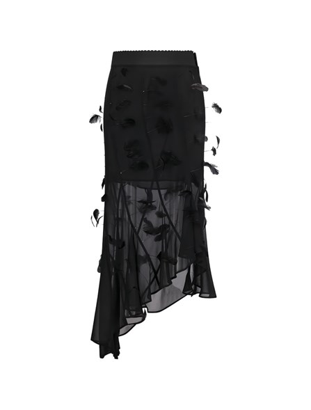 THE ATTICO - Skirt with Ostrich Feathers