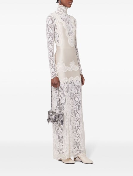 RABANNE - stretch jersey and lace dress