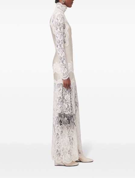 RABANNE - stretch jersey and lace dress