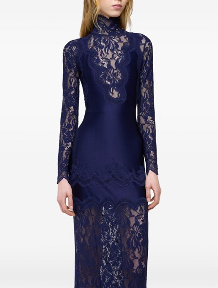 RABANNE - stretch jersey and lace dress