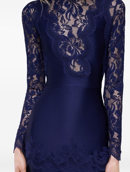 RABANNE - stretch jersey and lace dress