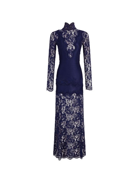 RABANNE - stretch jersey and lace dress