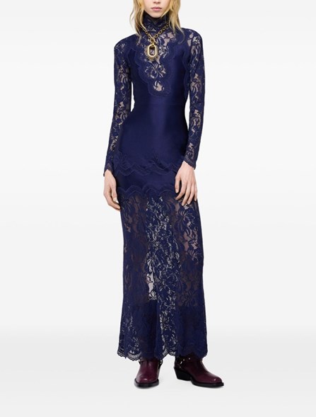 RABANNE - stretch jersey and lace dress